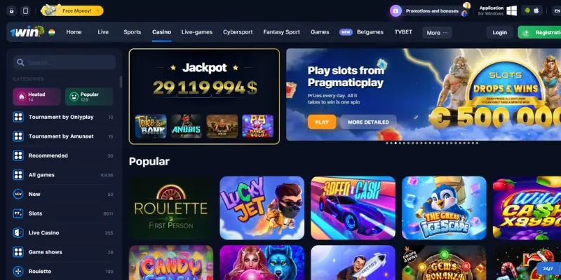 1win bonus casino: les différents types de jeux de casino sur 1win